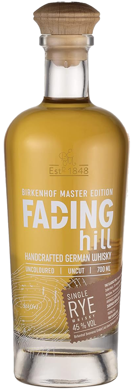 Fading Hill Single Rye classic Whisky Birkenhof Brennerei